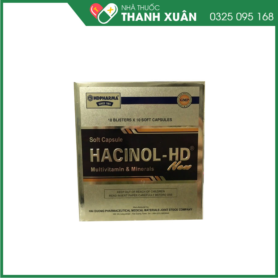 Hacinol-HD New bổ sung vitamin khoáng chất cho người suy nhược, thiếu máu, mệt mỏi, ăn kiêng